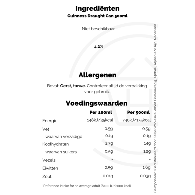 Guinness Draught Can 15x500ml
