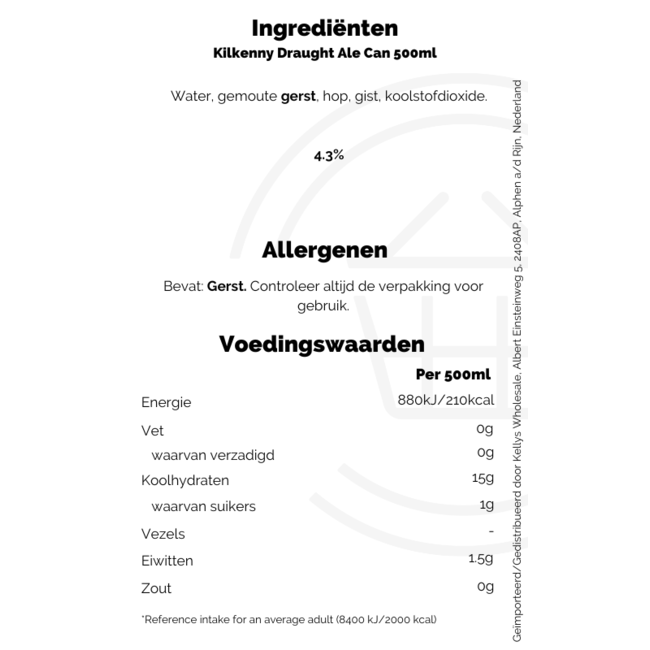 Kilkenny Draught Ale Can 24x500ml