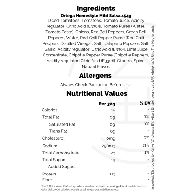 Ortega Homestyle Mild Salsa 12x454g