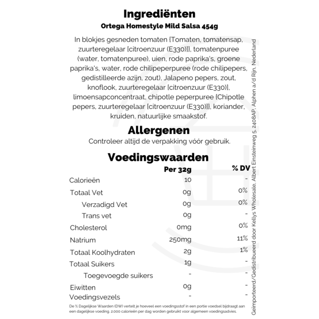 Ortega Homestyle Mild Salsa 12x454g