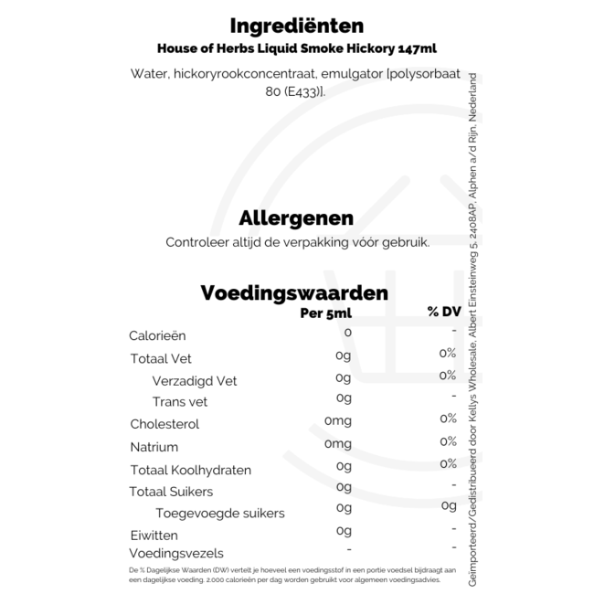 House of Herbs Liquid Smoke Hickory 12x147ml