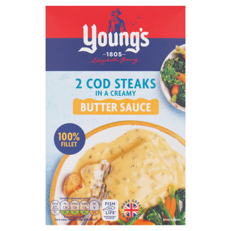 Young's Young's 2pack Cod Steaks Butter Sauce 8x280g