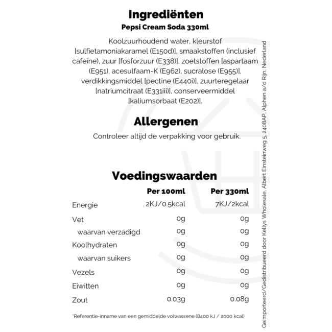 Pepsi Cream Soda 24x330ml