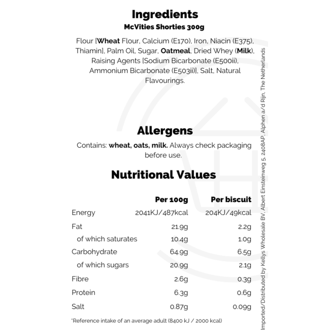 McVities Shorties PM£1.35 12x300g