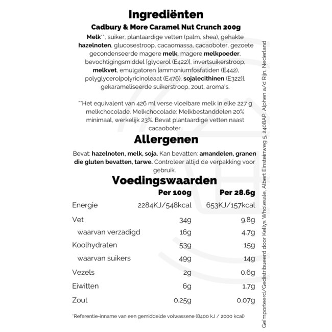 Cadbury & More Caramel Nut Crunch 15x200g