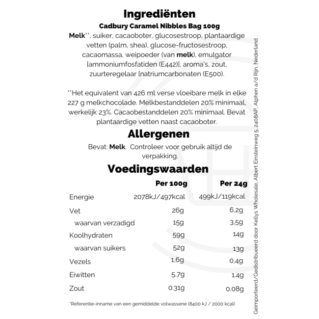 Cadbury Caramel Nibbles Bag 10x100g