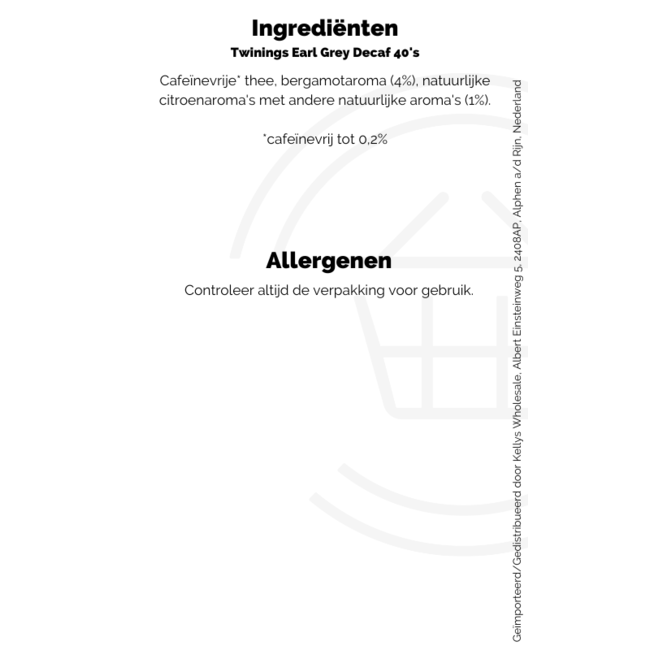 Twinings Earl Grey Decaf 4x40's