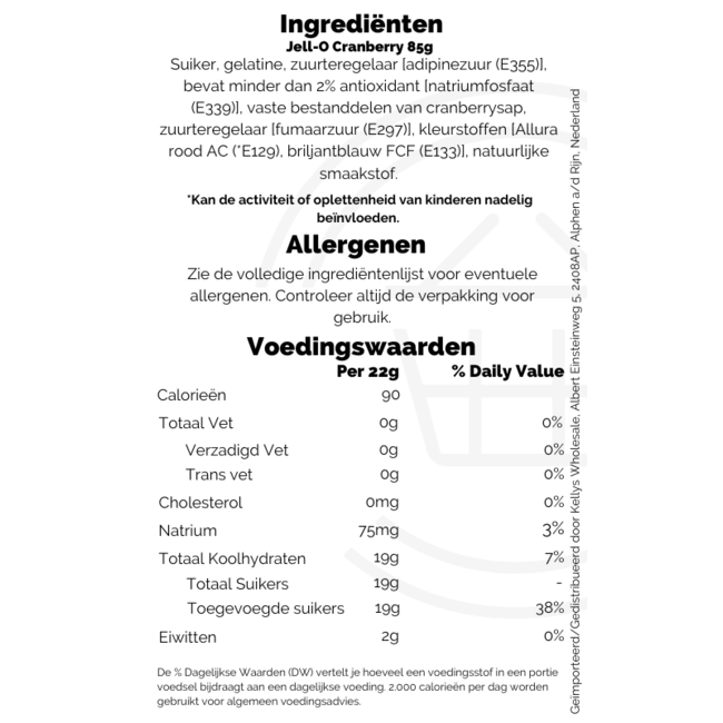 Jell-O Cranberry 24x85g