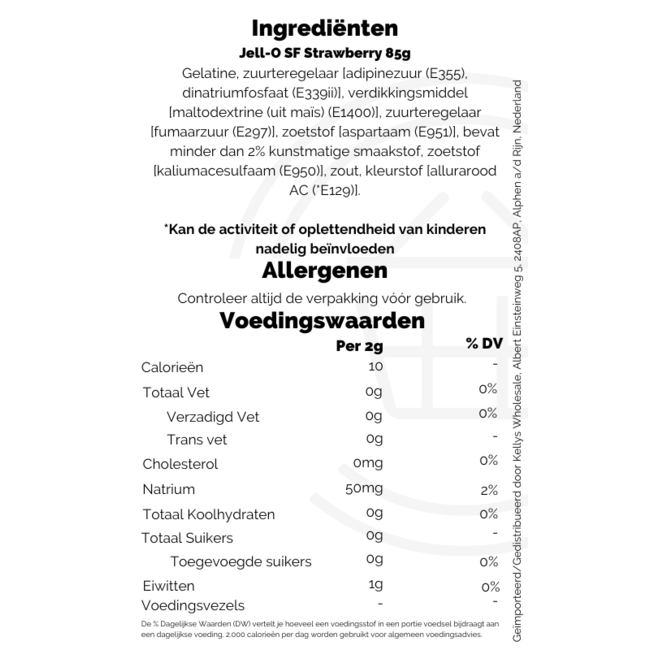 Jell-O SF Strawberry 24x8.5g