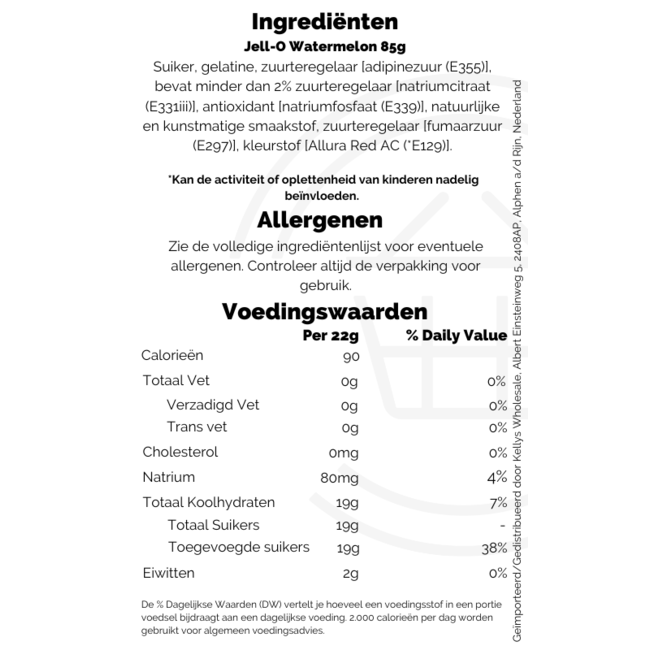 Jell-O Watermelon 24x85g