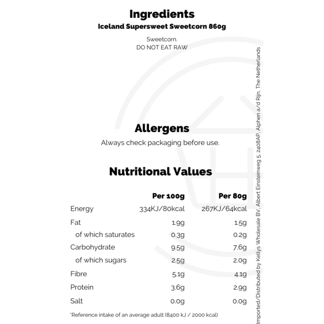 Iceland Supersweet Sweetcorn 14x860g