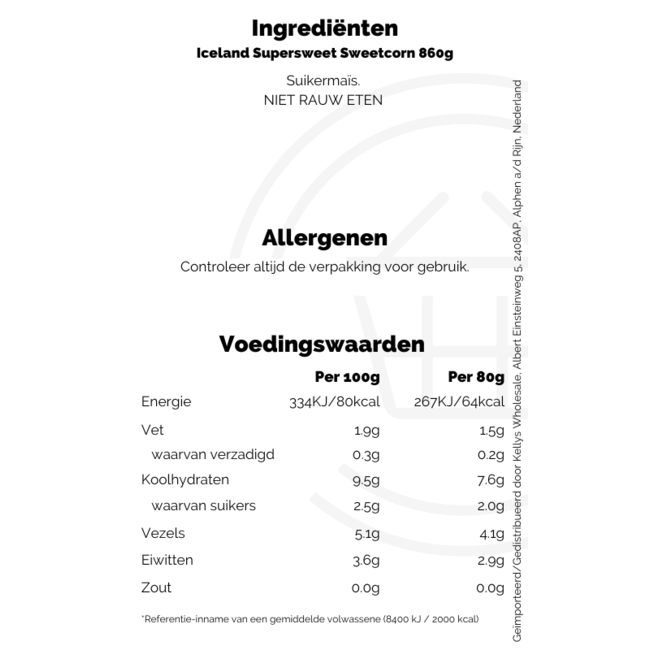 Iceland Supersweet Sweetcorn 14x860g
