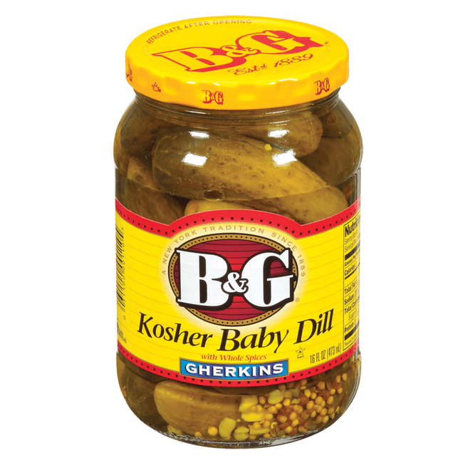 B&G Kosher Dill Gherkins 12x945ml