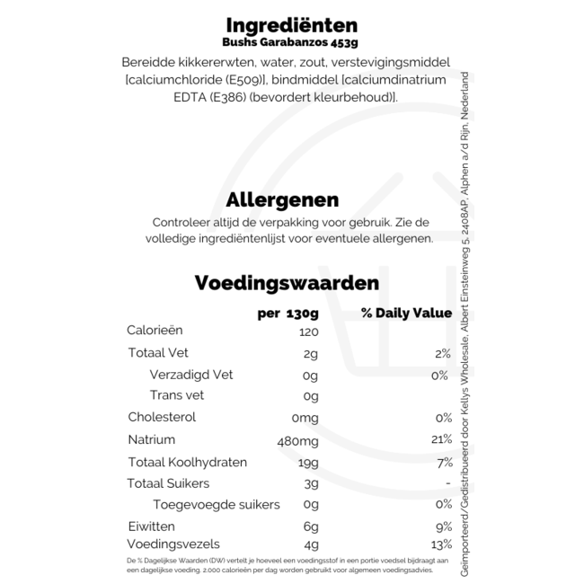 Bushs Garbanzos 12x453g