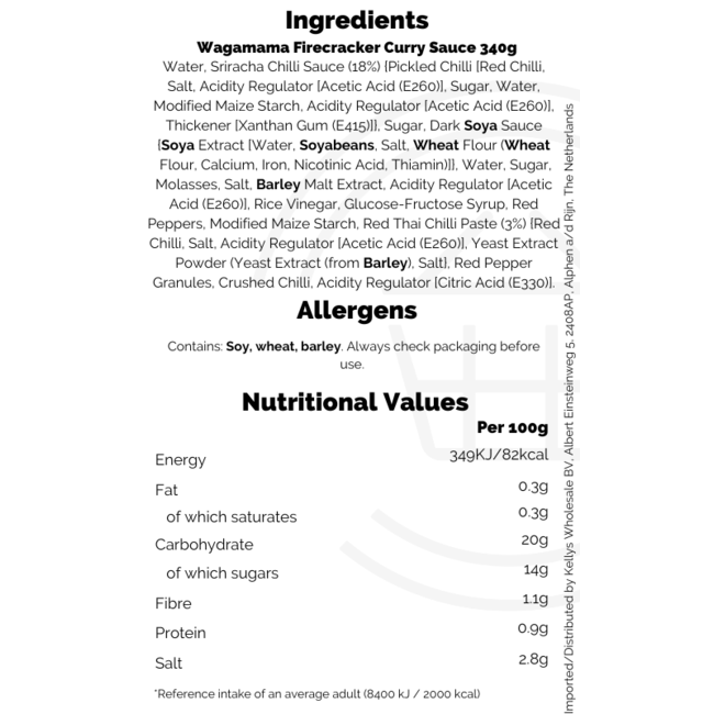 Wagamama Firecracker Curry Sauce 6x340g