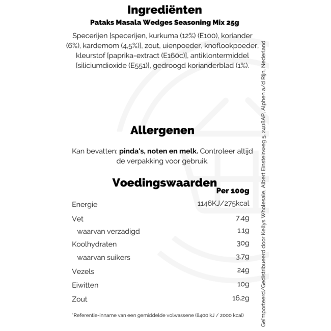 Pataks Masala Wedges Seasoning Mix 18x25g
