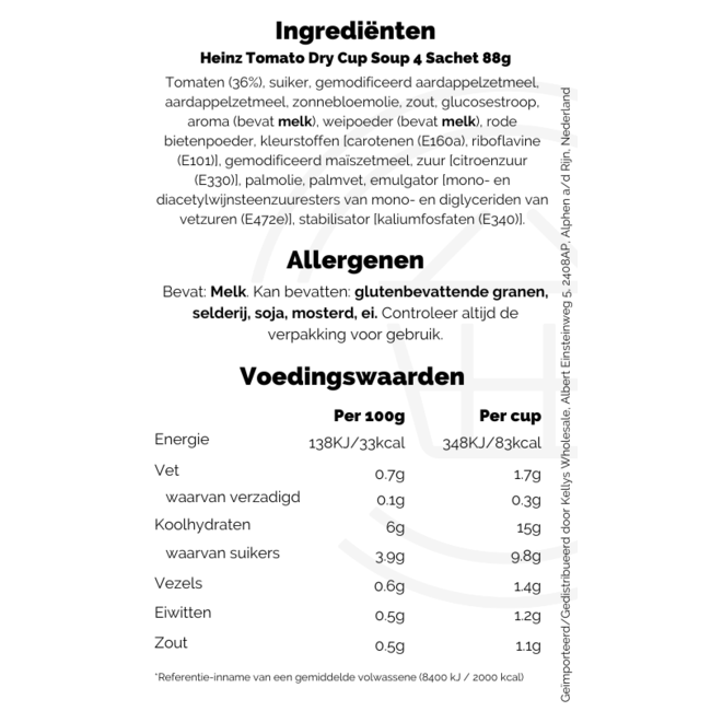 Heinz Tomato Dry Cup Soup 4 Sachet 6x88g