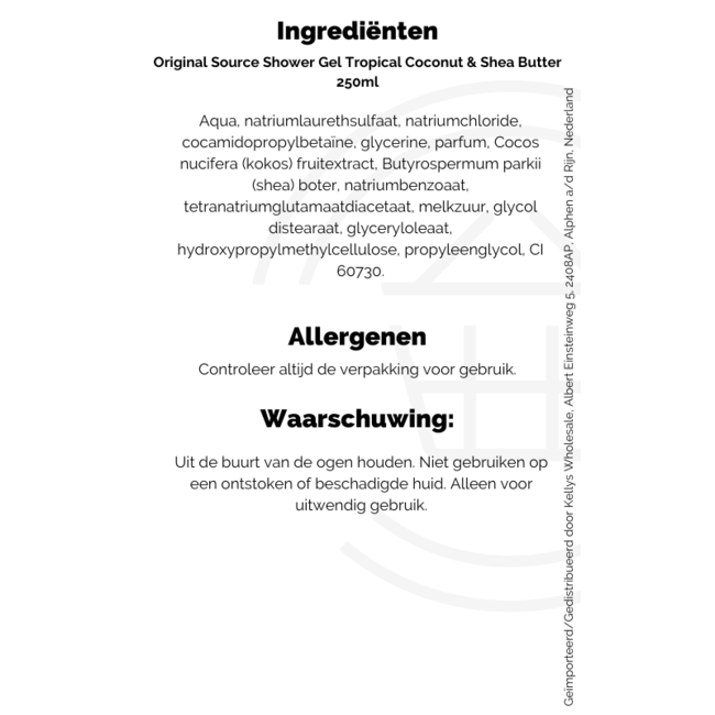 Original Source Shower Gel Tropical Coconut & Shea Butter 6x250ml