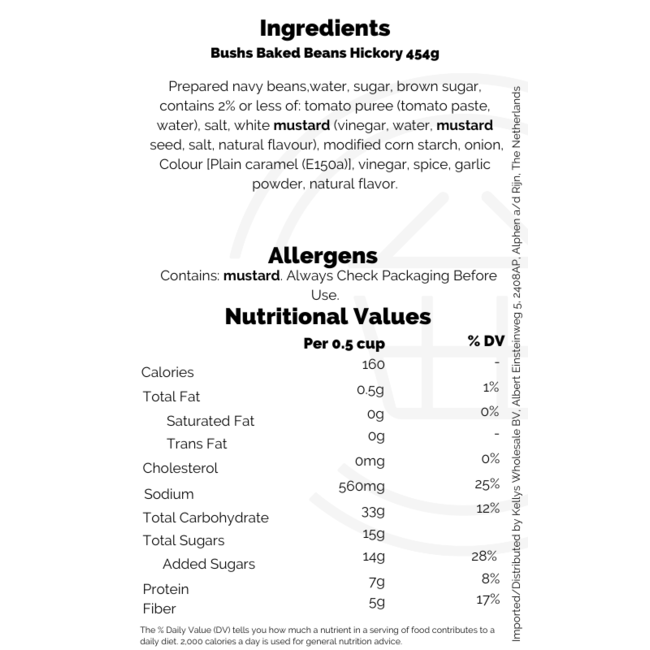 Bushs Baked Beans Hickory 12x454g