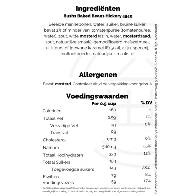 Bushs Baked Beans Hickory 12x454g