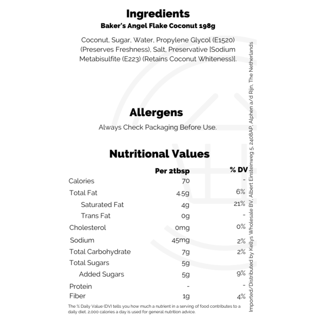 Baker's Angel Flake Coconut 10x198g