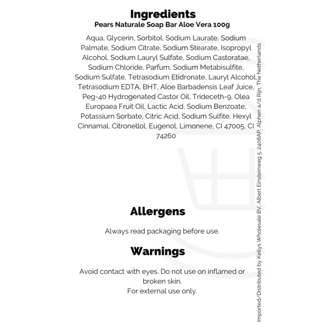 Pears Naturale Soap Bar Aloe Vera 48x100g