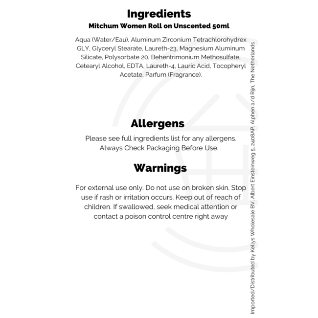 Mitchum Women Roll on Unscented 6x50ml