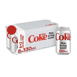 Coca-Cola Coke Diet 6pk+2pk 3x8x330ml