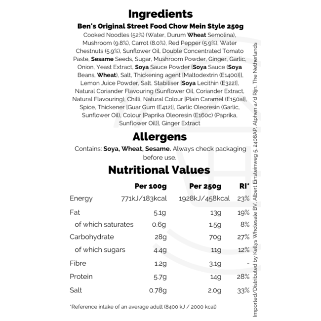 Ben's Original Street Food Chow Mein Style 6x250g