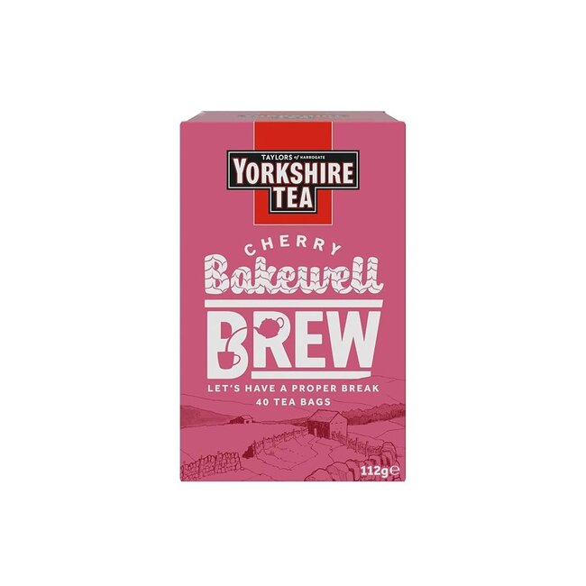 Yorkshire Tea Cherry Bakewell Brew 40 Tea Bags 4x112g