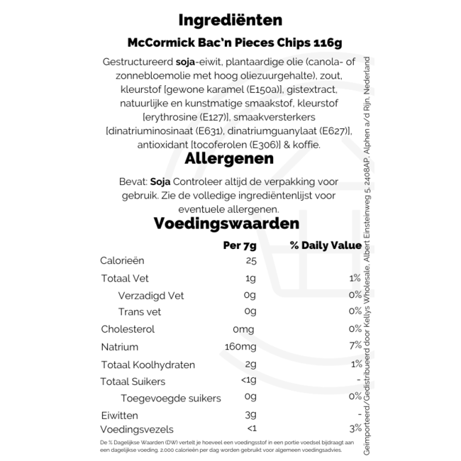 McCormick Bacon Chips 6x4.1oz