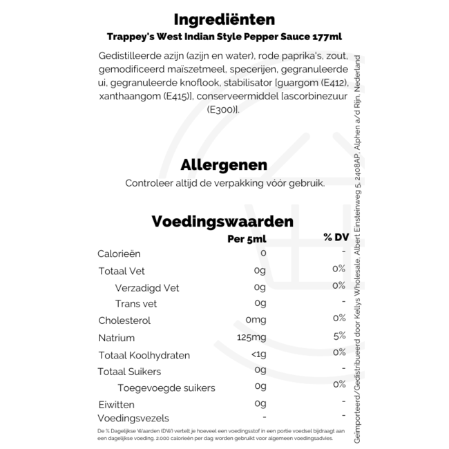 Trappey's West Indian Style Pepper Sauce 24x177ml