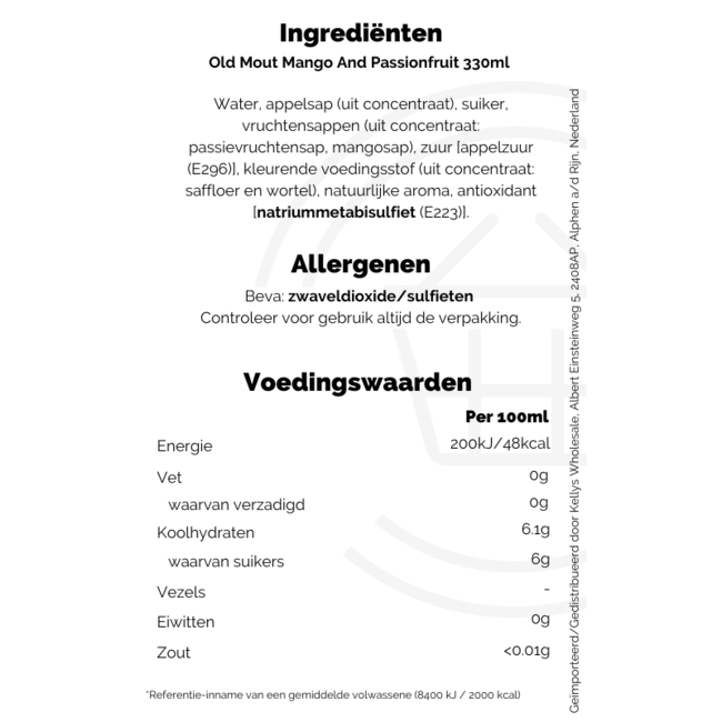 Old Mout Mango And Passionfruit 10x330ml