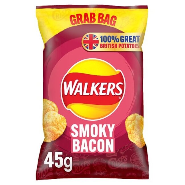 Walkers Smokey Bacon Grab Bag 32x45g