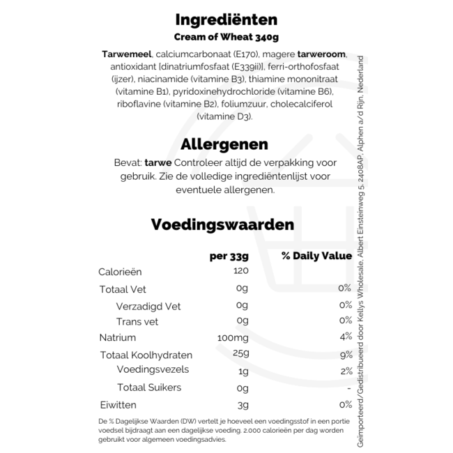 Cream of Wheat 12x340g