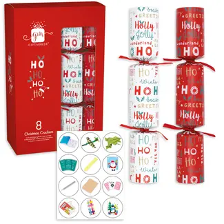 Giftmaker Giftmaker Christmas Crackers 'Hohoho text' 12x (8x12")