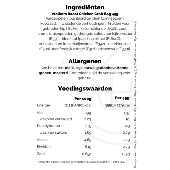 Walkers Roast Chicken Grab Bag 32x45g