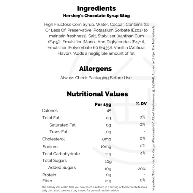 Hershey's Chocolate Syrup 24x680g