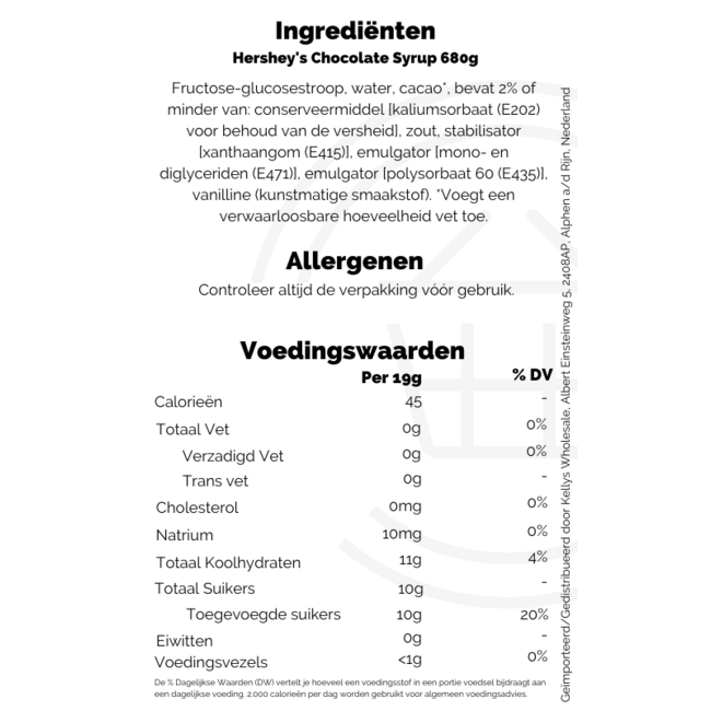 Hershey's Chocolate Syrup 24x680g