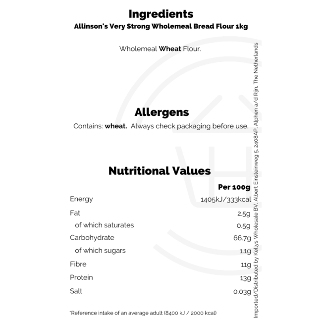 Allinson's Very Strong Wholemeal Bread Flour 10x1kg