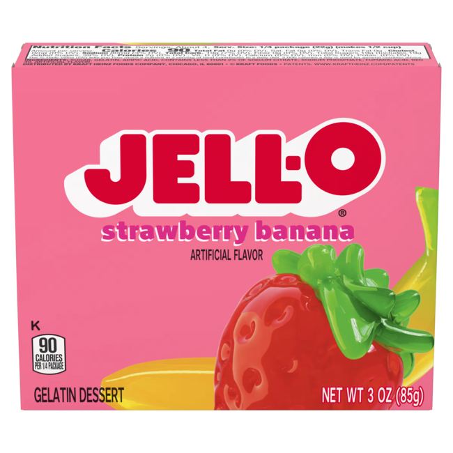 Jell-O Strawberry & Banana 24x85g