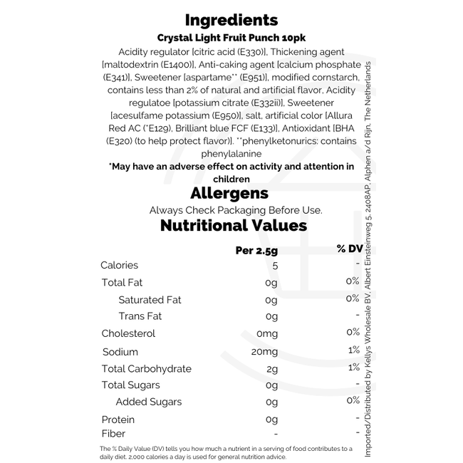 Crystal Light Fruit Punch 12x10pk