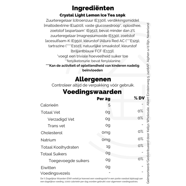 Crystal Light Lemon Ice Tea 12x10pk