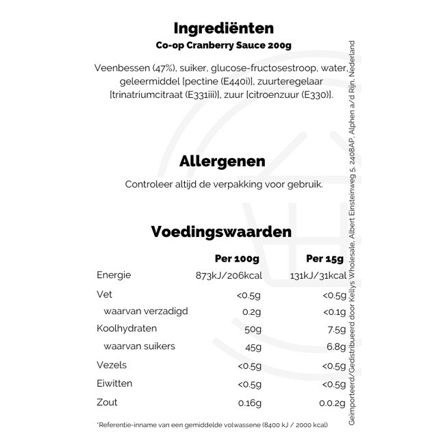 Co-op Cranberry Sauce 6x200g