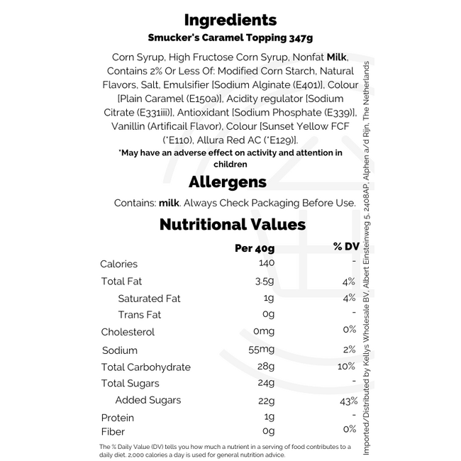 Smucker's Caramel Topping 12x347g