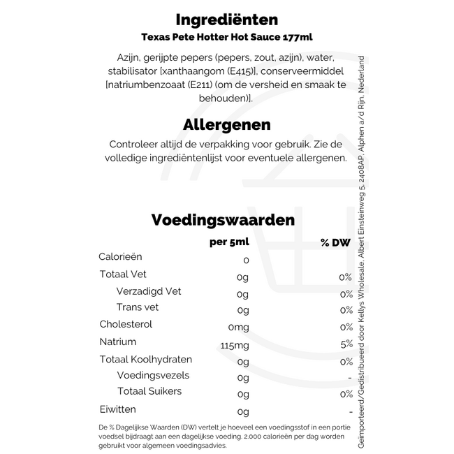 Texas Pete Hotter Hot Sauce 12x177ml
