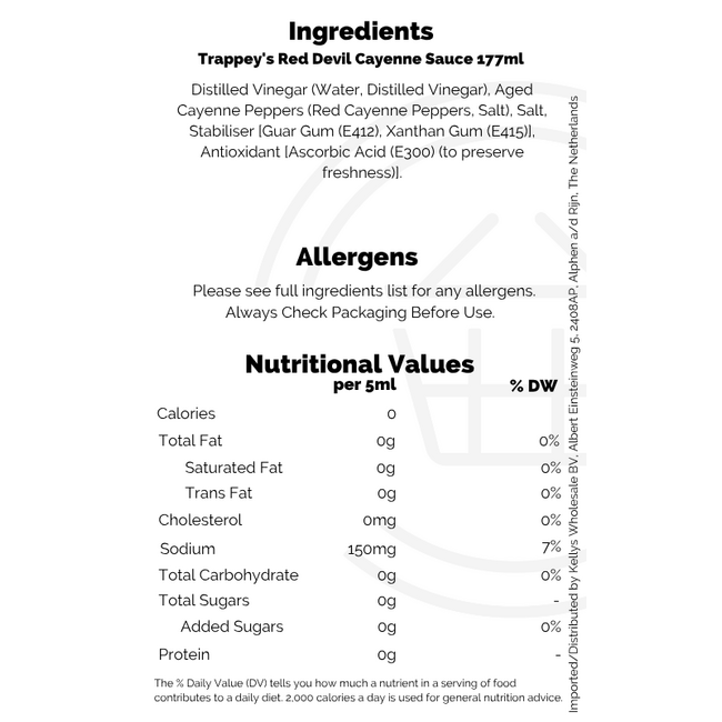Trappey's Red Devil Cayenne Sauce 24x177ml