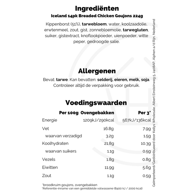 Iceland 14pk Breaded Chicken Goujons 40x224g