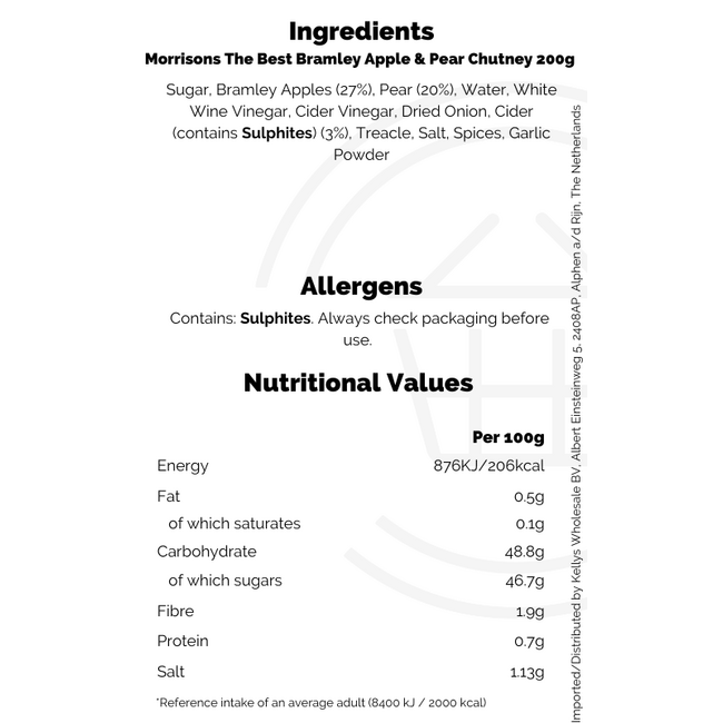 Morrisons The Best Bramley Apple & Pear Chutney 6x200g