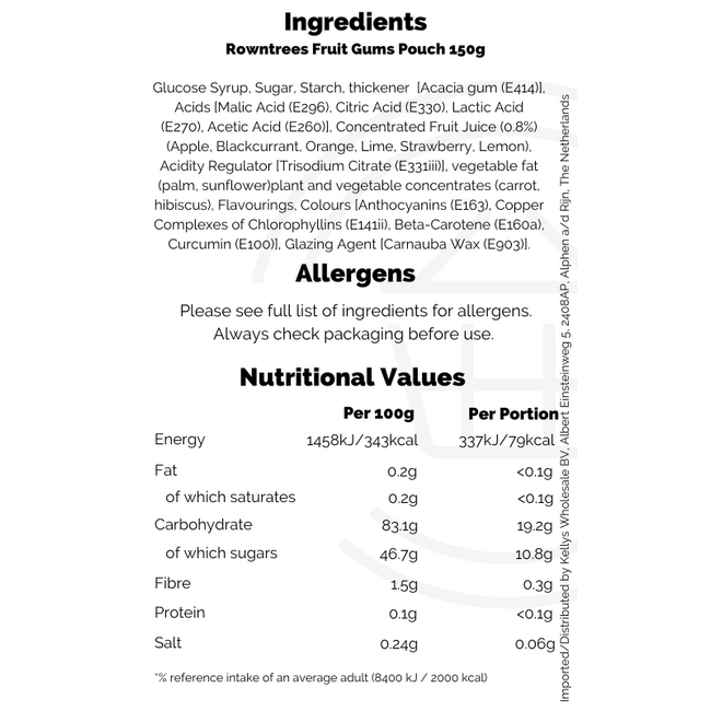 Rowntree Fruit Gums 10x150g